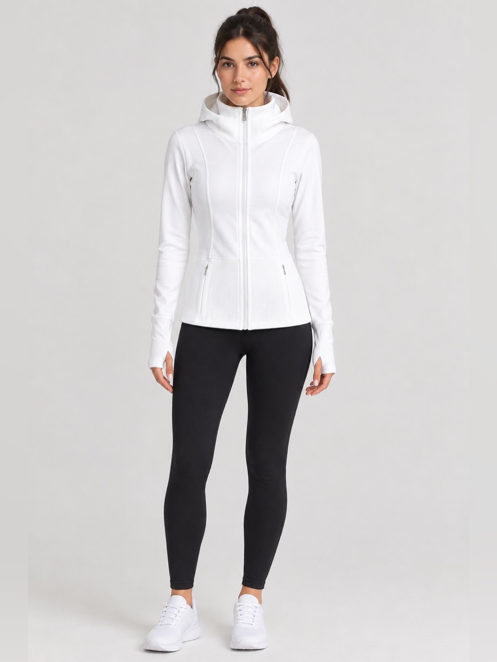 NWT Athleta Fitted Victory Hoodie Bright White Size M #383885